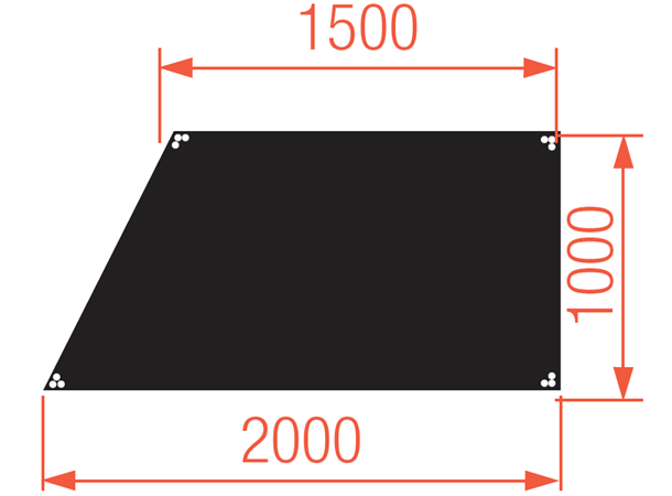 BASICLINE DECK 200X100X150CM LEFT BL. Basicline sort Scenemodul