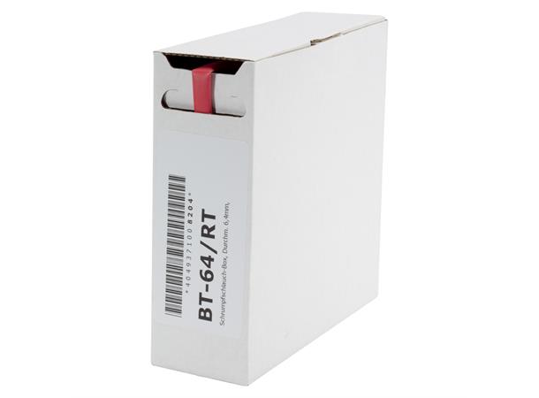 Heat shrink tub.-Box. 6,4mm Shrink-on tube 5m | red