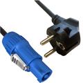 MPC Locking Power - CEE 7/7 10m Powercon Nettkabel blå