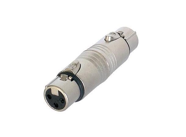 Neutrik overgang XLR 3P hun/hun XLR 3-pole female straight, silver-grey 