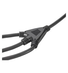 Power supply IEC cable, 3 x 1,00 mm² Schuko angled / 3 x IEC mains socket