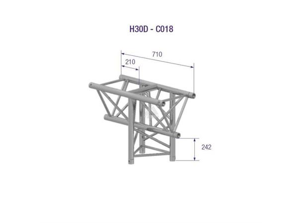 TRIANGLE 30 3-WAY T-JOINT VERT HC - Corners maintube 48x3