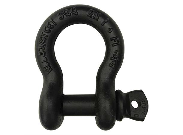 2T Sjakkel med skrubolt, sort Bow shackle Screw pin Ø16mm 
