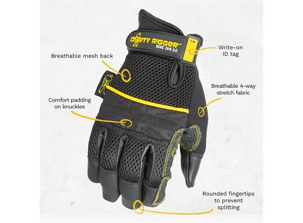 Rope Ops™ 2.0 Glove – Full Fingered Sort S 