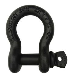 1T Sjakkel med skrubolt, sort Bow shackle Screw pin