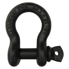 1T Sjakkel med skrubolt, sort Bow shackle Screw pin