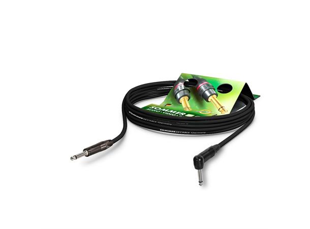 IC Tricone sort,  3,00m Mono Jack/Jack Neutrik vinkel.