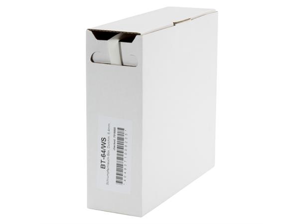 Heat shrink tub.-Box. 6,4mm Shrink-on tube 5m | white