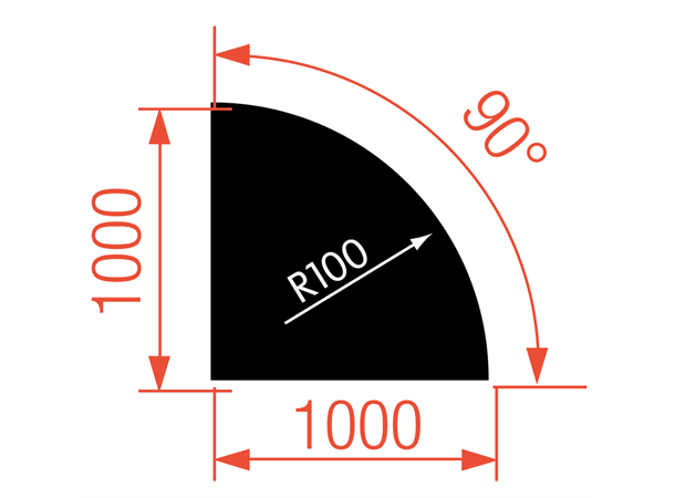 BASICLINE DECK 100CM 90DGR. ACRYL FROST Basicline Akryl Scenemodul 
