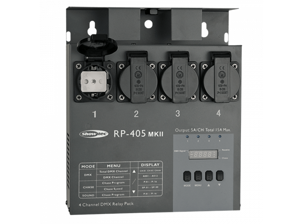 SHOWTEC RP-405 MKII 4 Channel Relay Pack DMX 3pin