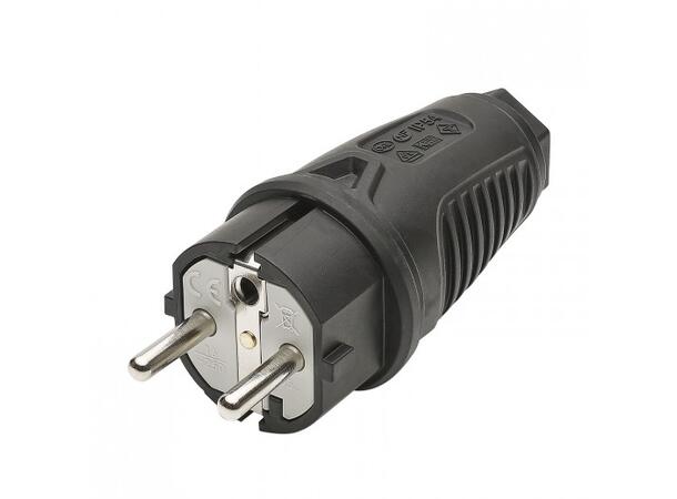 Schuko Cable plug Rubber housing with kink protection 