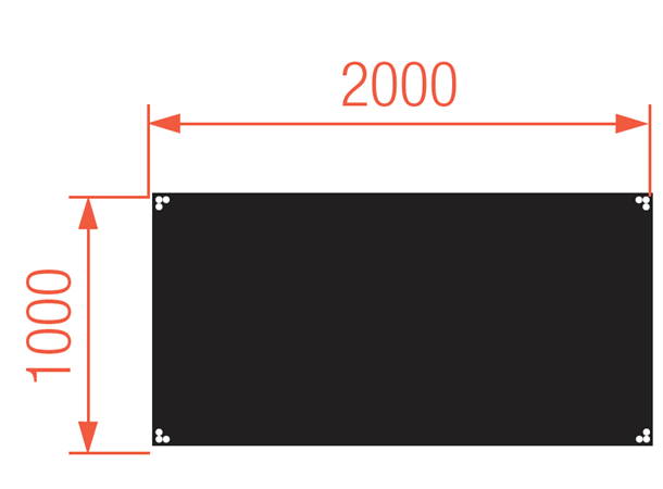 BASICLINE DECK 200X100CM Bl 2x BEAM Basicline sort Scenemodul