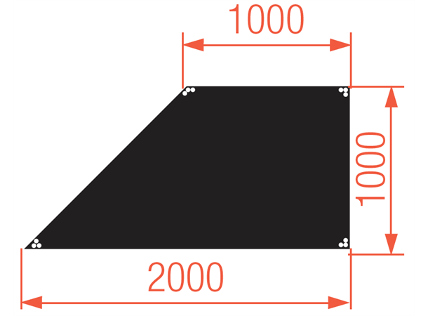 BASICLINE DECK 200X100X100CM LEFT BL. Basicline sort Scenemodul