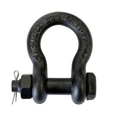 Sjakkel med mutterbolt, sort Bow shackle safety pin