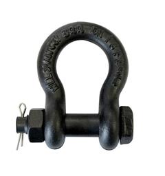 1T Sjakkel med mutterbolt, sort Bow shackle safety pin