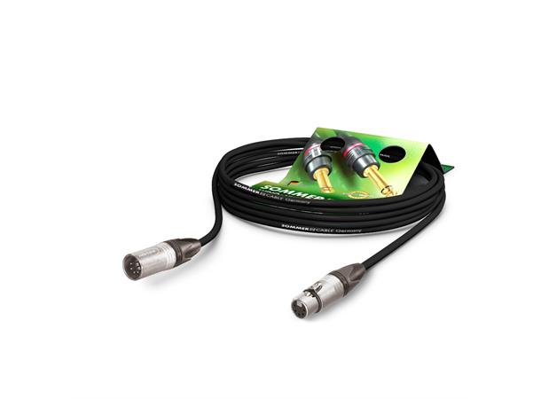 AES/EBU Binary 234, sort,  0,50m 5-Pins, Neutrik, nikkel, krympestrømpe 