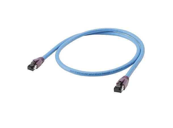 Network cable CAT8.1 Blå/Lilla, 0,50m RJ45 Patchkabel 2xRJ45 40Gbit/s PiMF