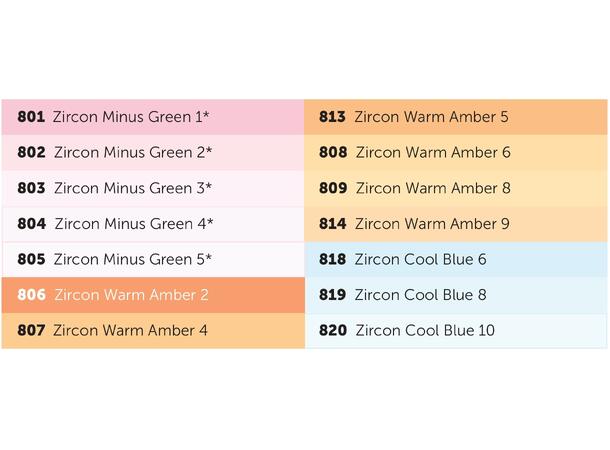 Zircon LED Correction Lighting Gel Pack 14 Zircon sheets 300mm x 300mm 
