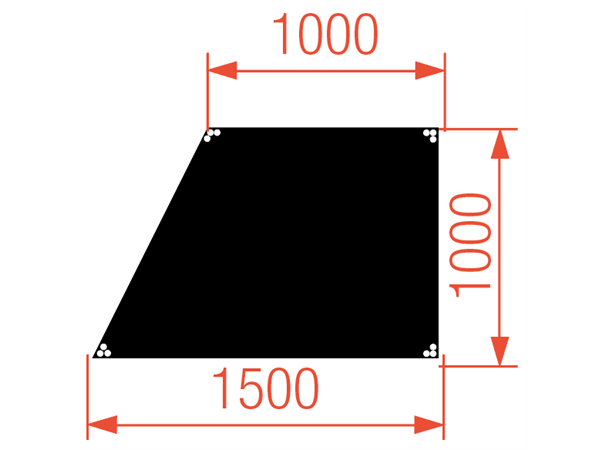 BASICLINE DECK 150X100X100CM LEFT BL. Basicline sort Scenemodul