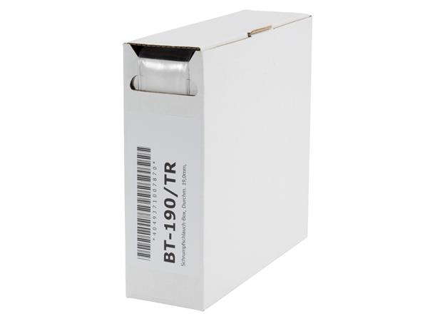 Heat shrink tub.-Box. 19,0mm Shrink-on tube 5m | transparent