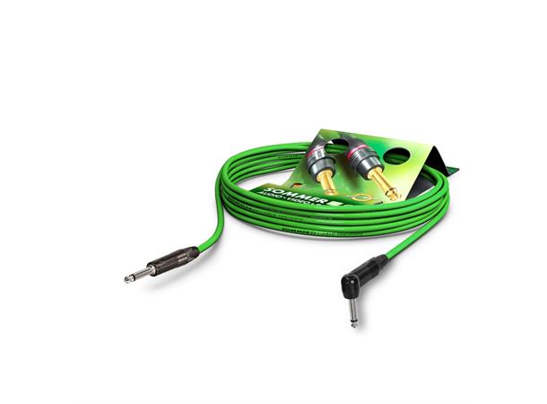 IC Tricone grønn, 10,00m Mono Jack/Jack Neutrik vinkel.