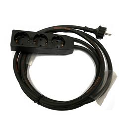 Skjøtekabel T25+430 2,5mm² 25M Sort shuko/grenuttak til scenebruk