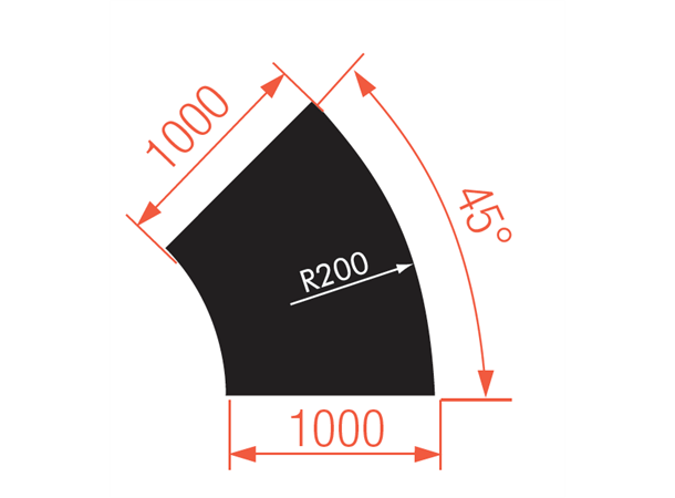 BASICLINE DECK R 200CM 45DGR. AC. FROST Basicline Akryl Scenemodul 
