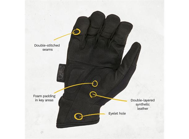 Comfort Fit™ Black Edition Full Fingered Sort S 