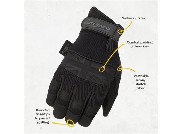 Comfort Fit™ Black Edition Full Fingered Sort S 