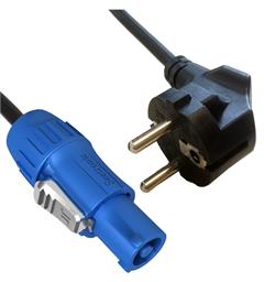 MPC Locking Power - CEE 7/7 5m Powercon Nettkabel blå