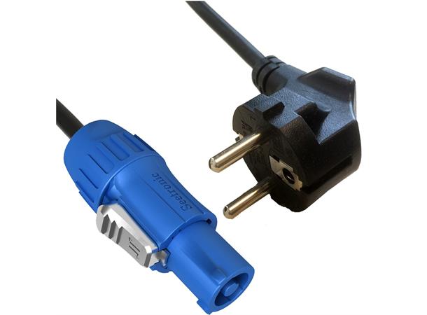 MPC Locking Power - CEE 7/7 5m Powercon Nettkabel blå 