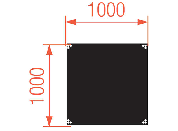 TOPLINE DECK 100X100CM Topline sort Scenemodul 