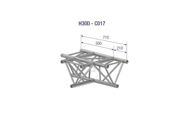 TRIANGLE 30 3-WAY T-JOINT HOR. HC - Corners maintube 48x3
