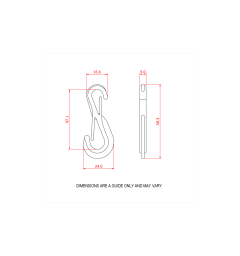 DOUGHTY RAIL TWIN HOOK for Doughty Rail ball raced runners (T81