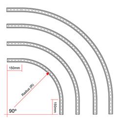DOUGHTY RAIL - CURVE R45 - DOUGHTY RAIL - CURVE R45 - (Black)