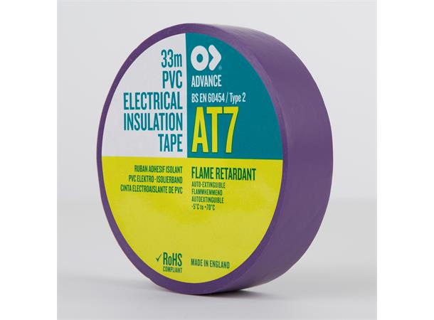 Advanced PVC Tape, Lilla, 19mm x 33m Elektrisk isolerende tape. 
