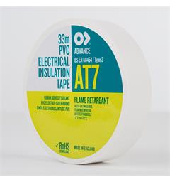 Advanced PVC Tape, Hvit, 19mm x 33m Elektrisk isolerende tape.