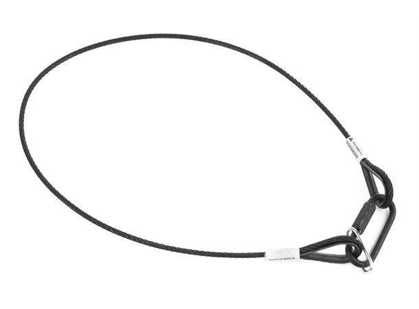 Safety cable certified, black, 60 cm 3 mm