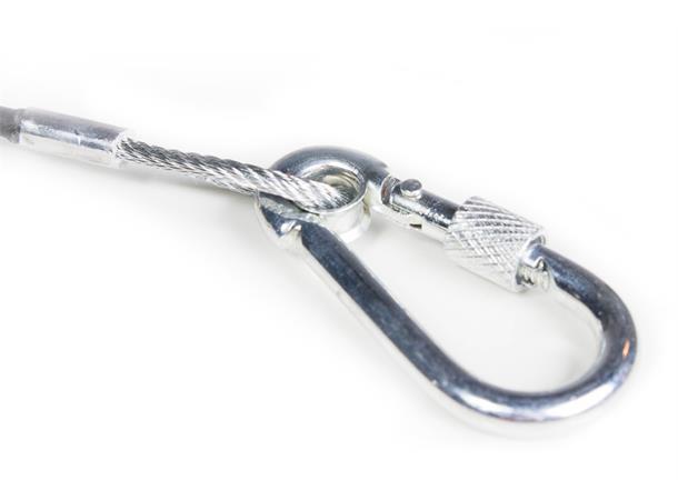 Light-duty cable 60 cm with locked carabiner, uncertified 