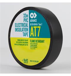 Advanced PVC Tape, Sort, 19mm x 33m Elektrisk isolerende tape.
