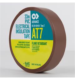 Advanced PVC Tape, Brun, 19mm x 33m Elektrisk isolerende tape.