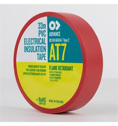 Advanced PVC Tape, Rød, 19mm x 33m Elektrisk isolerende tape.