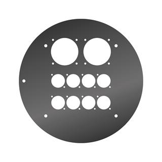 Front panel for 8 XLR (A-Serie) + 2 Netz 2 Schuko- + 8 x A/B holes for GT310/HT