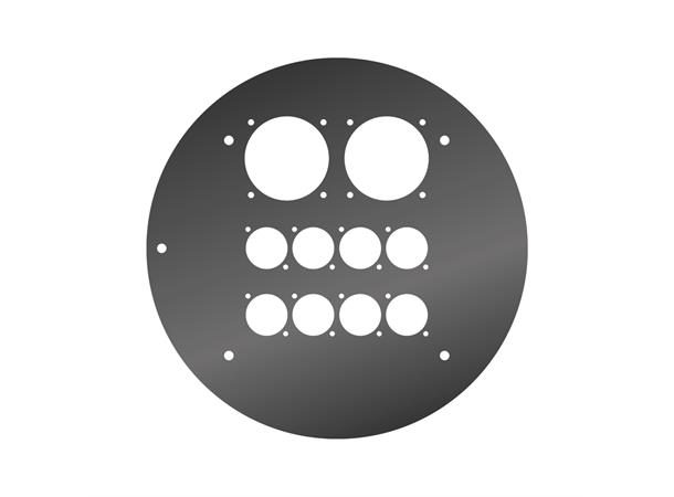 Front panel for 8 XLR (A-Serie) + 2 Netz 2 Schuko- + 8 x A/B holes for GT310/HT 