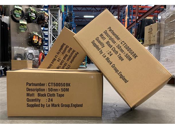 Gaffakampanje! Fast 40% Kartong med 24 stk, 50mx50mm sort gaffa 