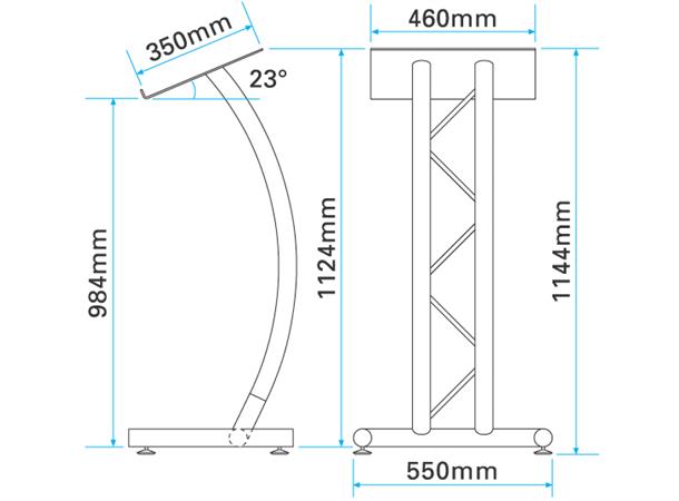 OPTI Trilite 200 Series LDC LCT Curved Ladder Lectern 