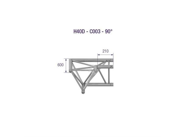 TRIANGLE 40 2-WAY CORNER 90DGR HC - Corners maintube 48x3