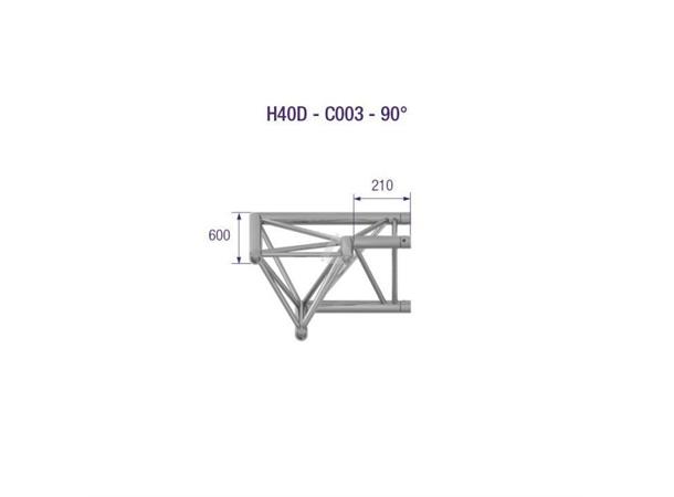 TRIANGLE 40 2-WAY CORNER 90DGR HC - Corners maintube 48x3 