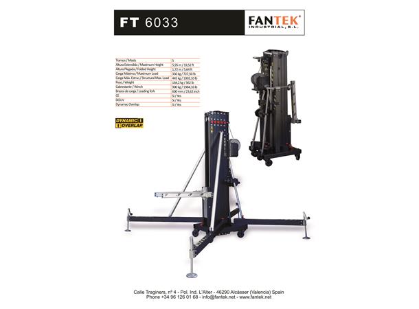 Fantek 5,95m, 450kg, Black FRONTAL LOAD LIFTING TOWERS 