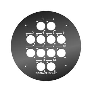 Front panel 12 Holes f. Kabeltrommel Front panel with 12 D-holes for GT310/HT